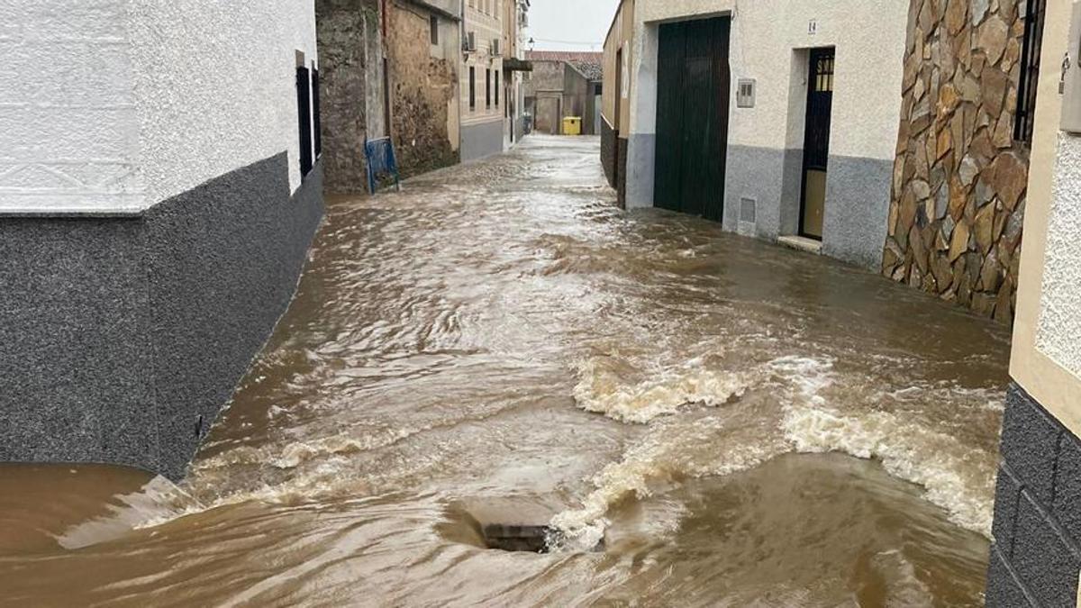 Imagen de una inundación en Valdefuentes.