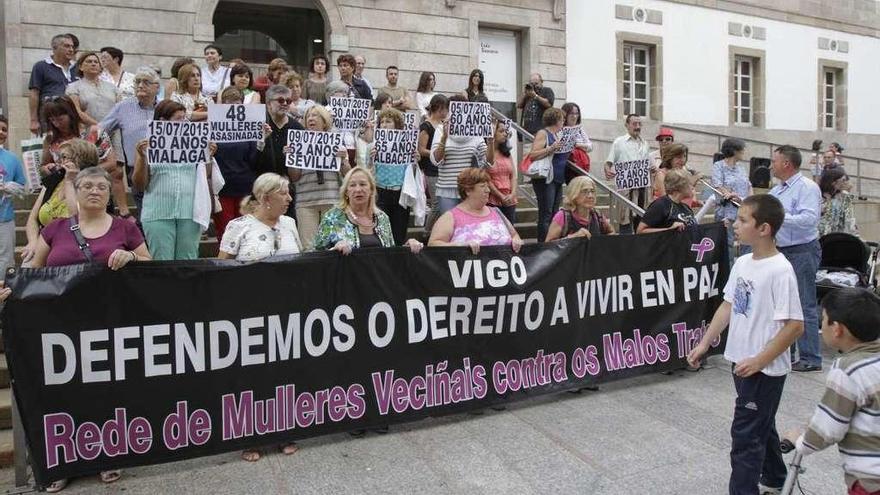 Concentración contra la violencia machista en Vigo. // R.G.