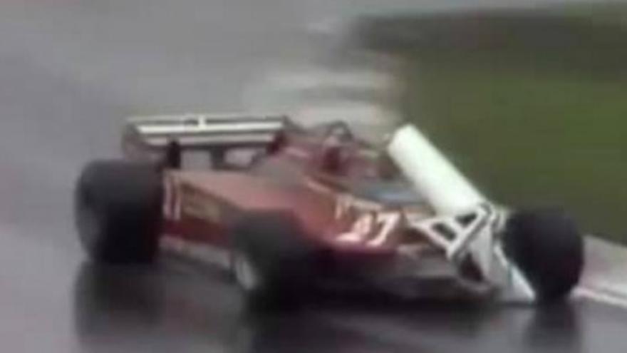 GP de Canadá de 1981, Gilles Villeneuve conduce a ciegas y bajo la torrencial lluvia durante las tres últimas vueltas. Acabó 3º