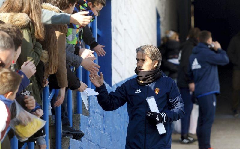 Entrenamiento a puerta abierta del Real Zaragoza en La Romareda