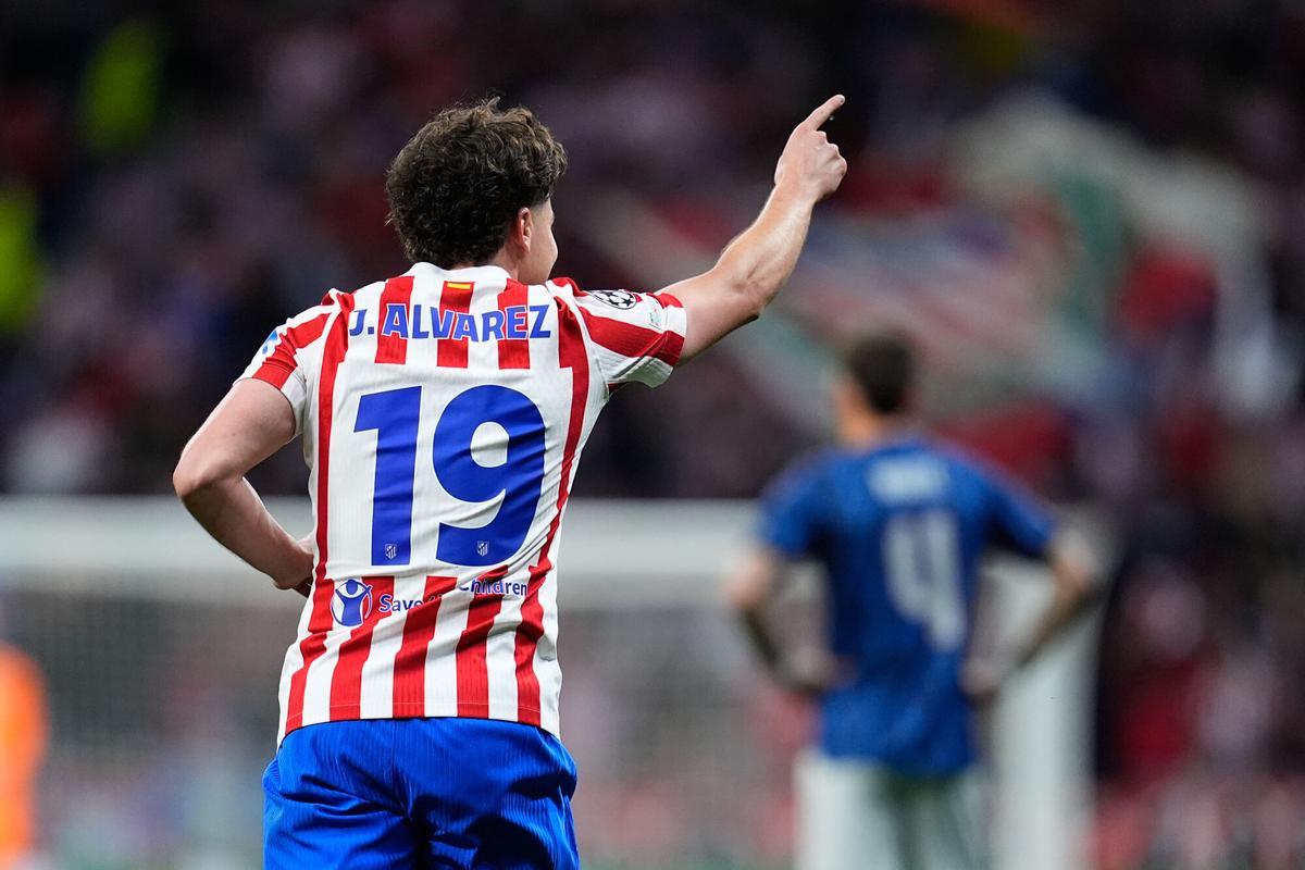 Julian Alvarez celebra el gol ante el Arsenal