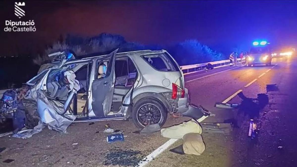 Estado en el que quedó uno de los vehículos implicados en el accidente.