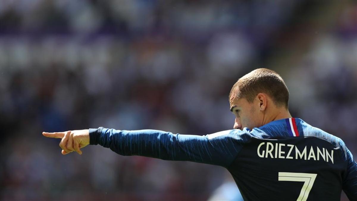 Griezmann durante el encuentro de su selección ante Australia