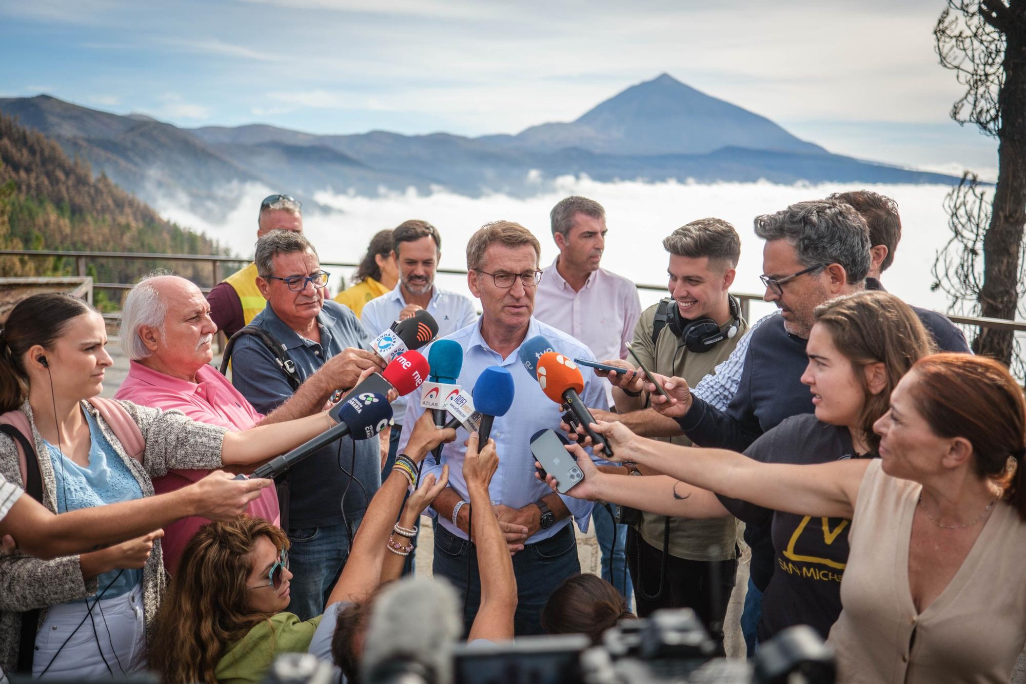 Visita de Núñez Feijóo al incendio de Tenerife