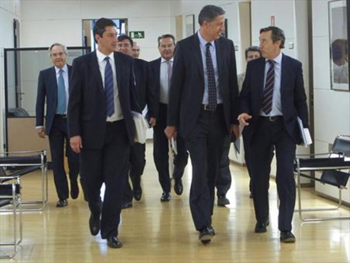 Xavier Garcia Albiol i Rafael Hernando (dreta), ahir al Congrés.