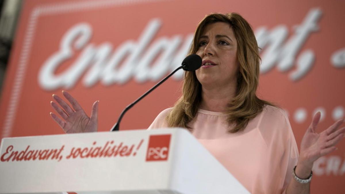 Susana Díaz, presidenta de la Junta de Andalucía y dirigente socialista, interviene durante el Congreso extraordinario del PSC