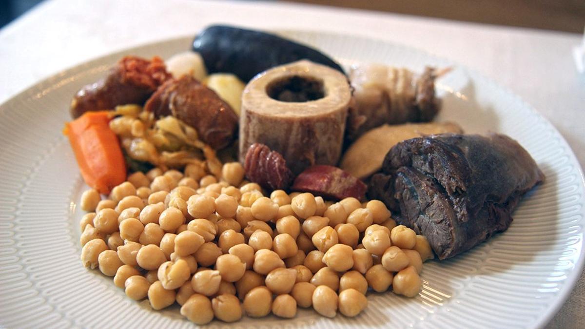 Cocido del restaurante Taberna Pedraza (Madrid).