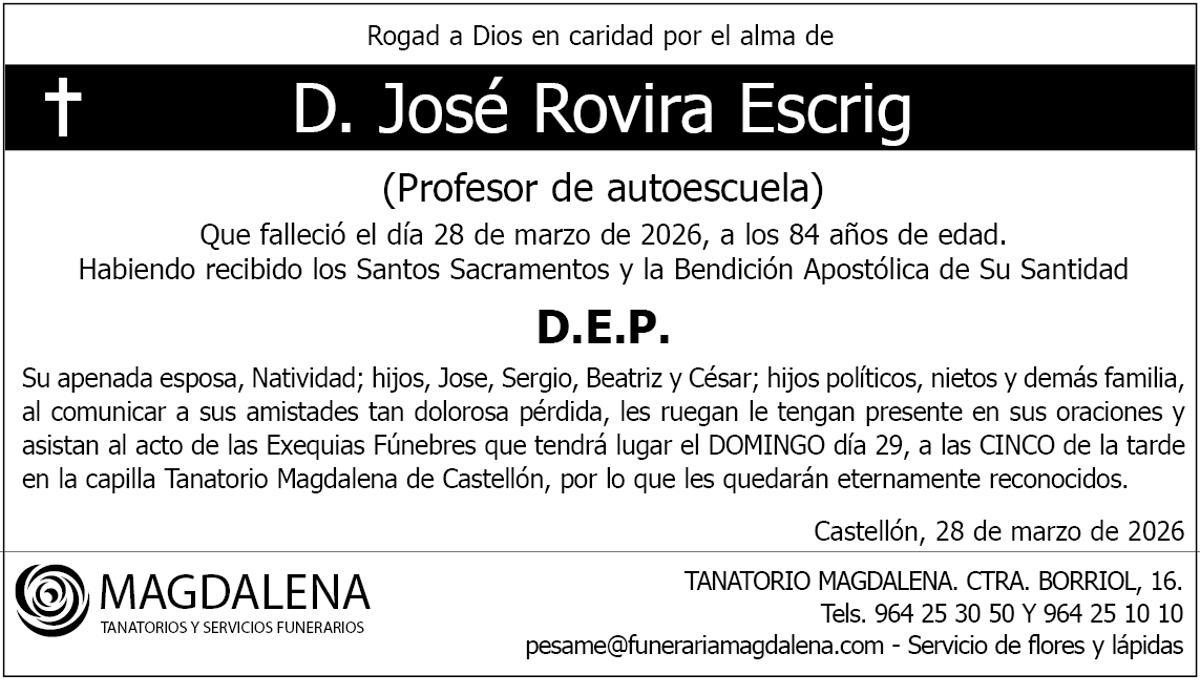 D. José Rovira Escrig