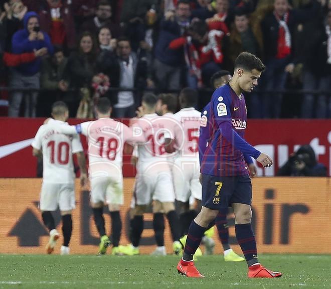 El Sevilla venció al Barcelona en los cuartos de ida de la Copa del Rey