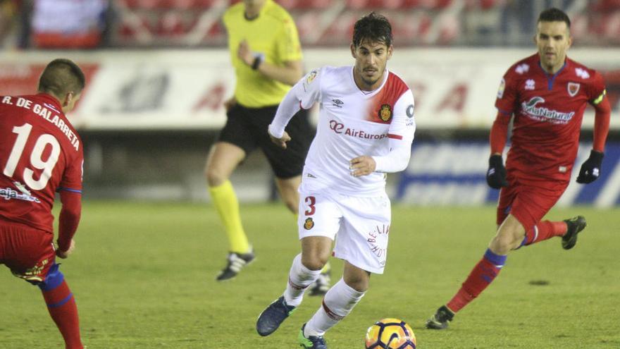 Oriol, durante su último partido con el Mallorca en Soria.