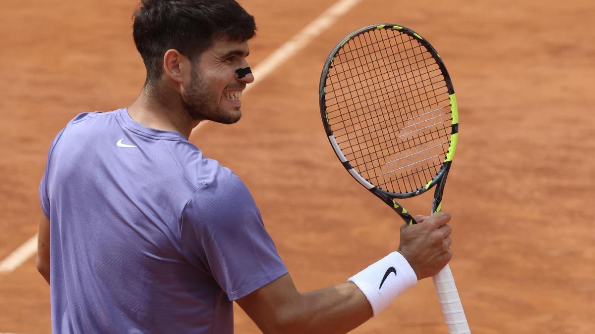 El tenista español Carlos Alcaraz en el Masters 1000 de Roma.