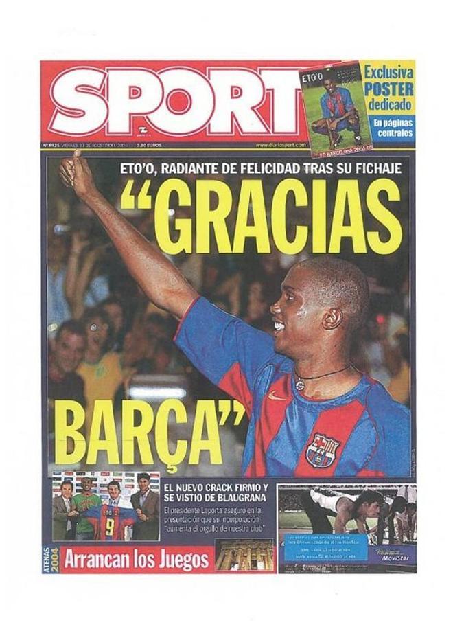 2004 - Etoo llega al Barcelona como nueva estrella