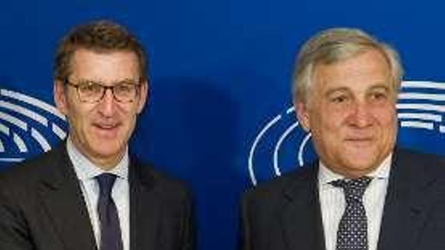 Feijóo y Tajani, ayer en Bruselas.
