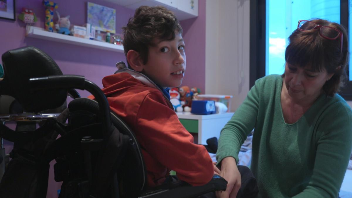 Cristina, con su hijo Martí en 'Moure muntanyes'