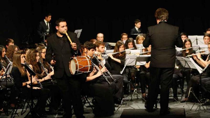 Luis Pedraza con la Banda de Música de Zamora.