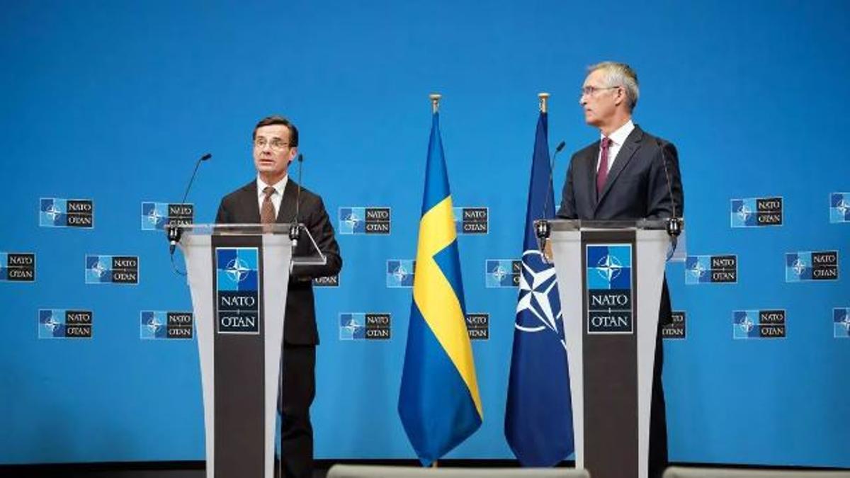 El primer ministre de Suècia, Ulf Kristersson, i el secretari general de l'OTAN, Jens Stoltenberg