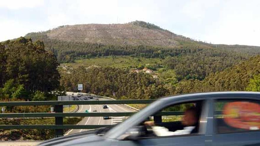 Vista del Monte Agudelo, donde ya se ha talado el espacio de actuación