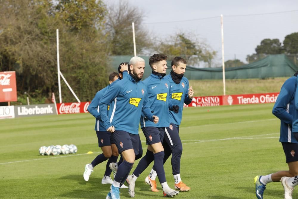 Entrenamiento del Sporting en Mareo.