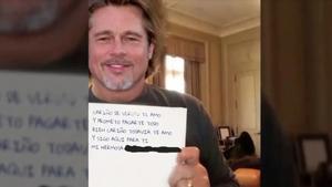 El fotomontaje con Brad Pitt que recibió la mujer estafada.