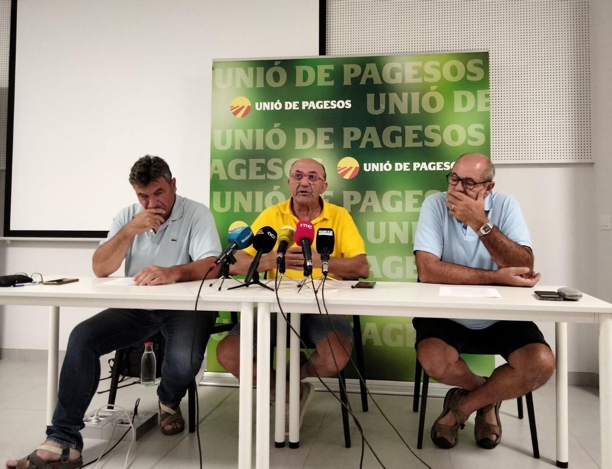 D'esquerra a dreta, Josep Carles Vicente, membre de la Comissió Permanent Nacional d'Unió de Pagesos; Antoni Borràs, responsable d'Energies Alternatives d'Unió de Pagesos i Jaume Pedrós, membre de la Comissió d'Energies Renovables d'Unió de Pagesos