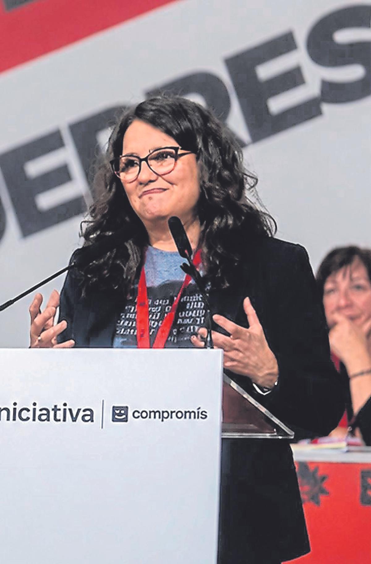 Mónica Oltra, en el anuncio de su regreso.