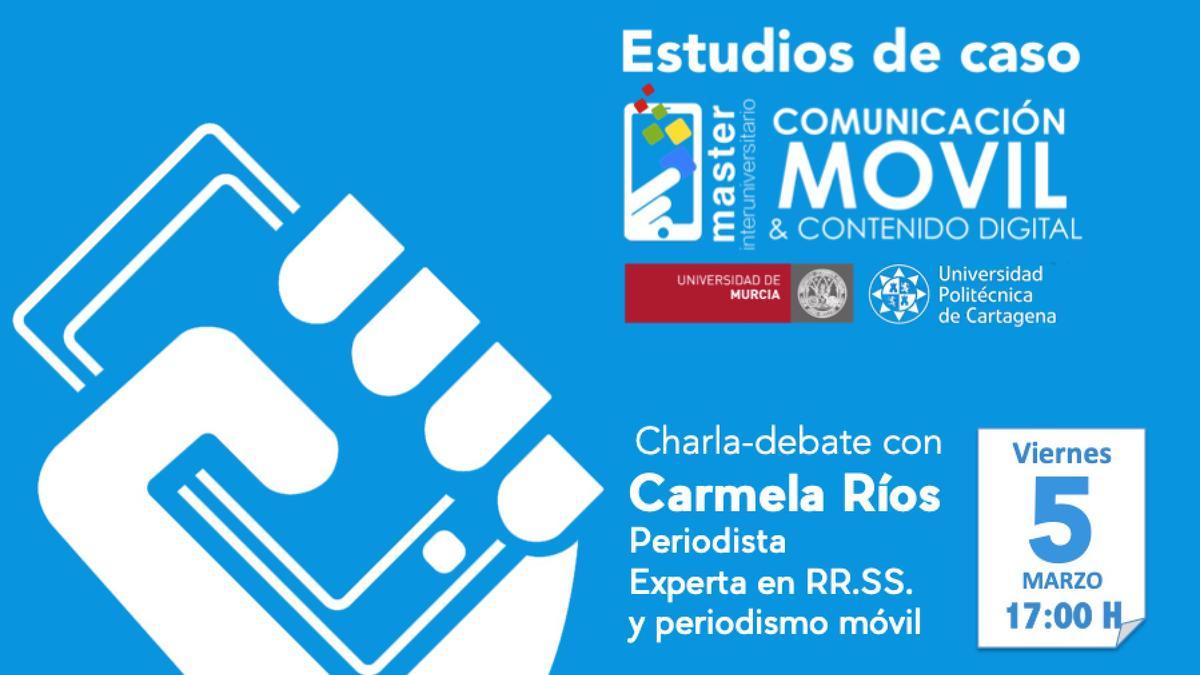 La periodista Carmela Ríos, experta en redes sociales, imparte una conferencia en la Universidad de Murcia