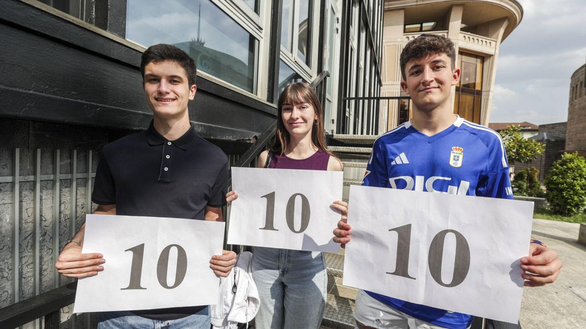 oviedo.Tres alumnos de 10 en la PAU