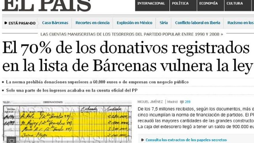 Imatge de les informacions que publica &#039;El País&#039; aquest divendres.