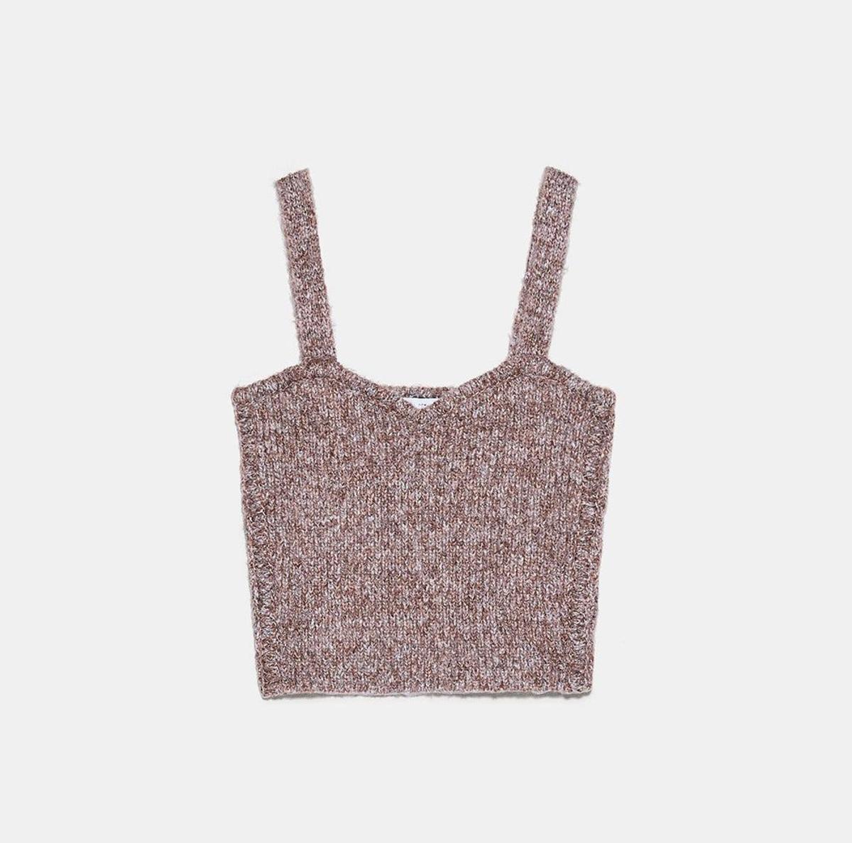 Top de punto marrón, de Zara (precio: 15,95 euros)