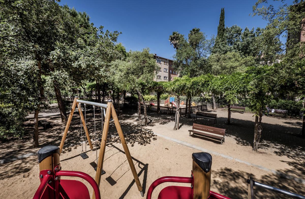 La zona de juegos infantiles de los Jardins de Massana.