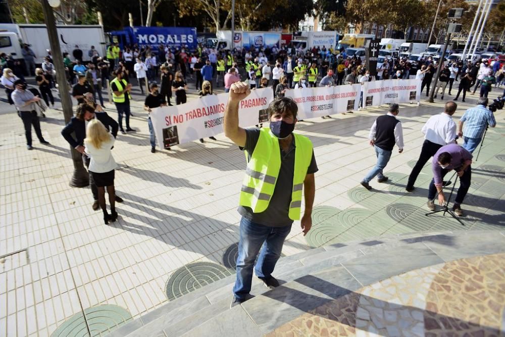 Protesta por el cierre de bares y restaurantes en Cartagena