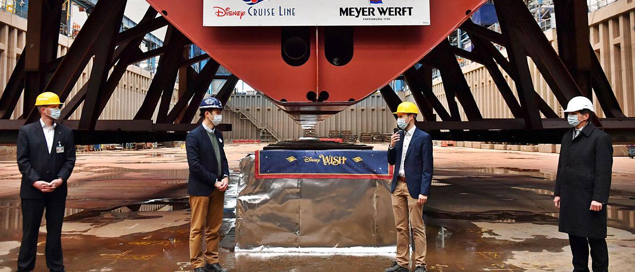 Ceremonia de puesta de quilla del &quot;Disney Wish&quot;, adjudicado a Meyer Werft