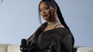 Rihanna durante una rueda de prensa de presentación de la Super Bowl 2023