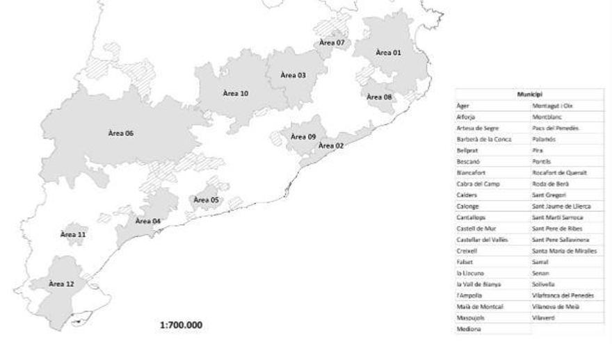 El mapa de les àrees afectades per nitrats i els municipis que s&#039;hi afegeixen