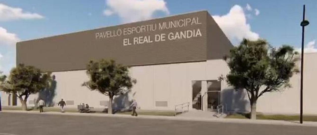 Imagen virtual del futuro pabellón del Real de Gandia.