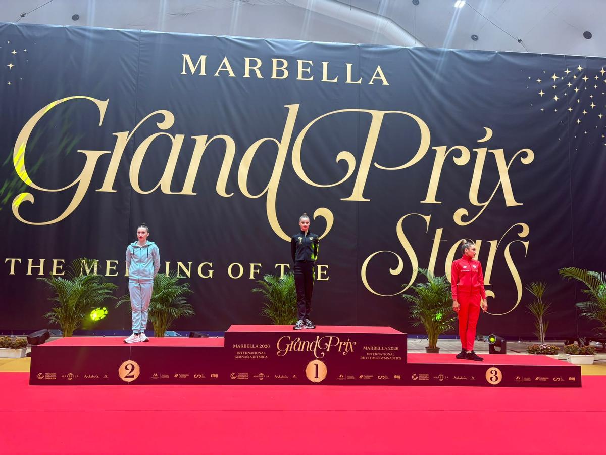 La ucraniana Taisiia Onifriichuk en lo más alto del podio Grand Prix "Ciudad de Marbella".