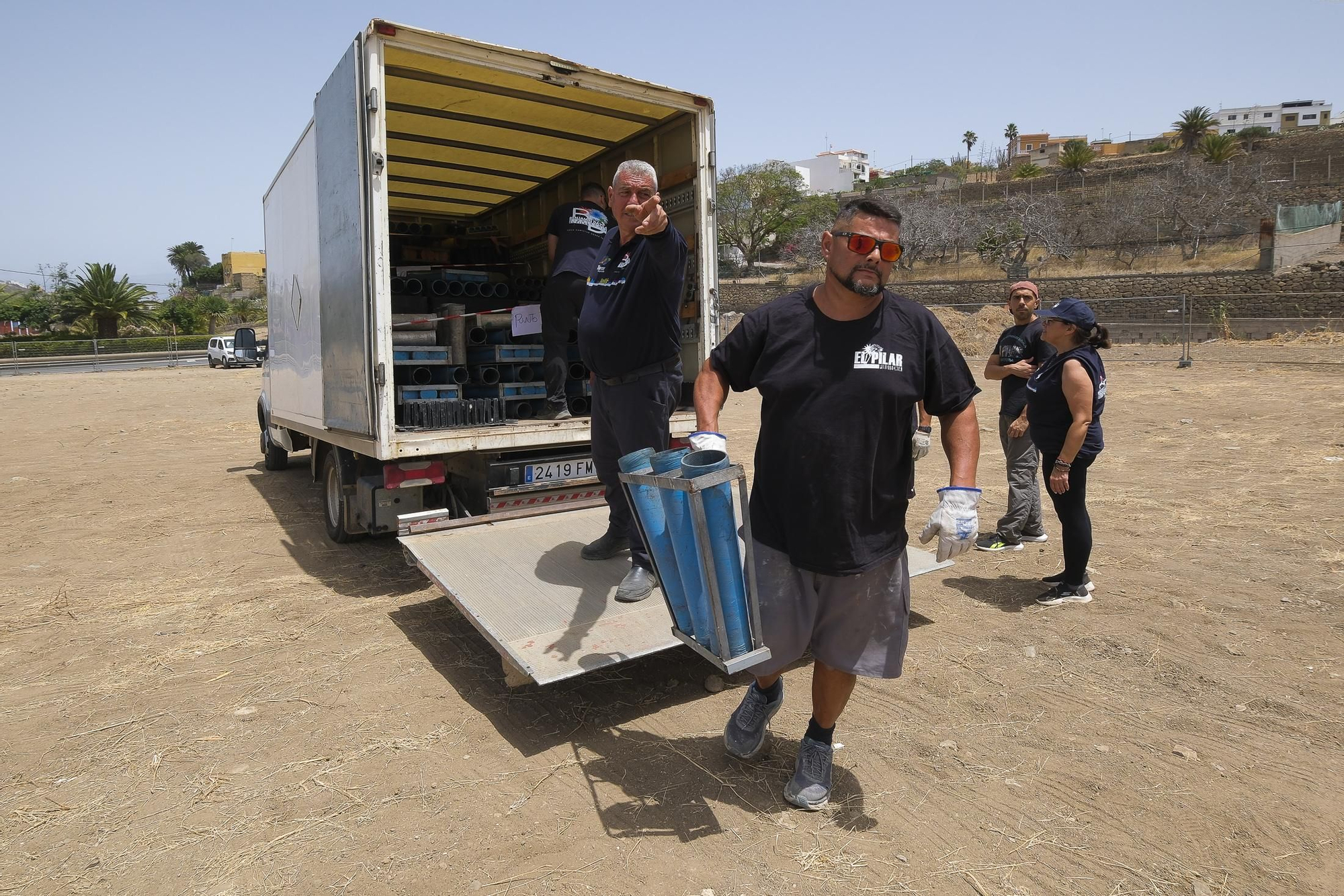 Preparativos de los fuegos de San Lorenzo