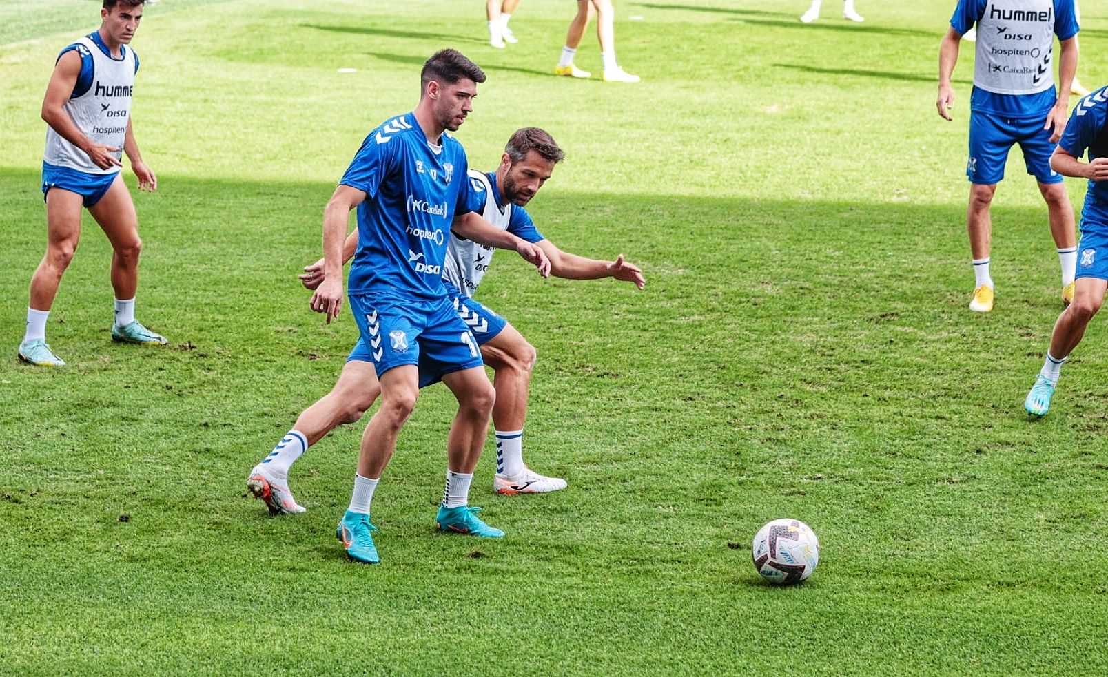 Entrenamiento del CD Tenerife antes del derbi canario