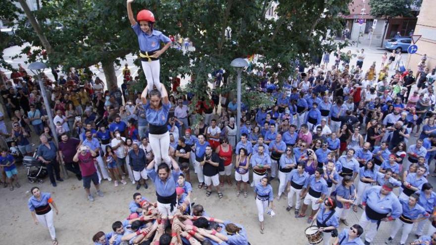 La darrera jornada castellera que es va poder celebrar a la Festa Major de Salt, l’any 2019. | MARC MARTÍ