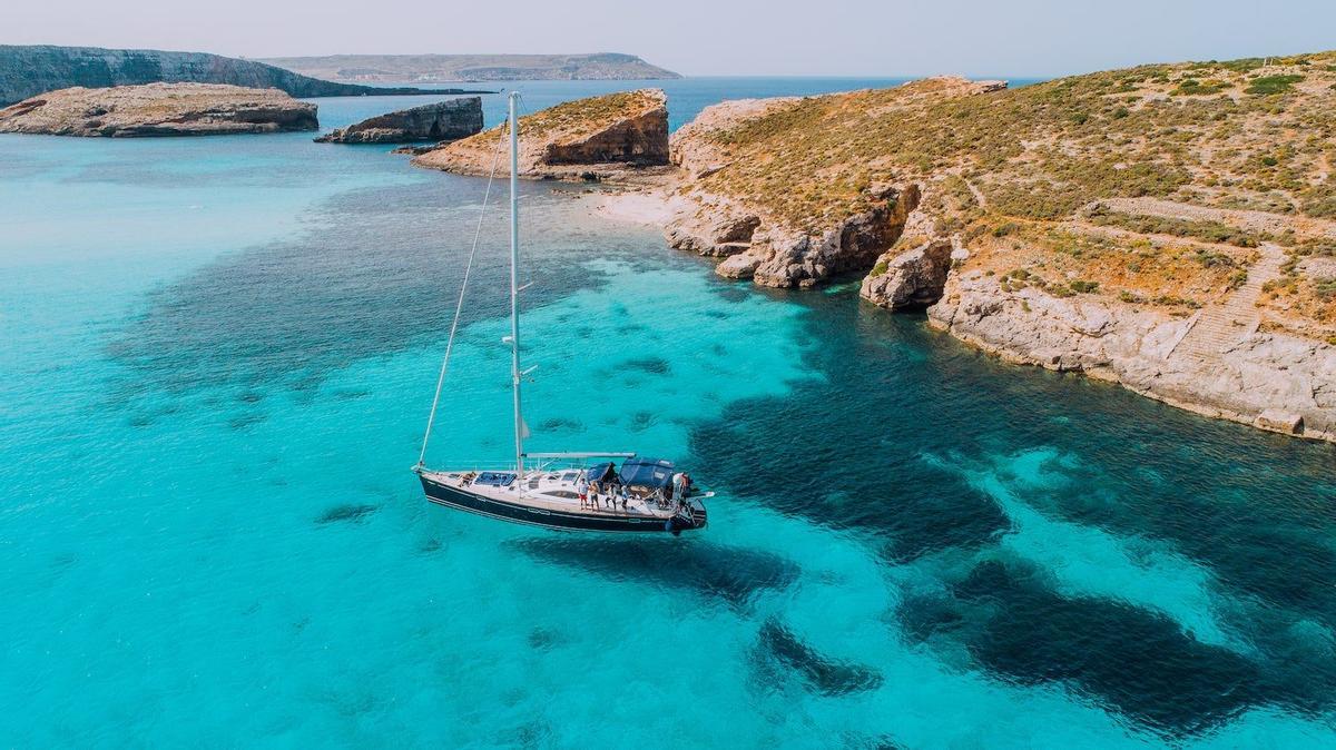 Barco en Blue Lagoon, Malta