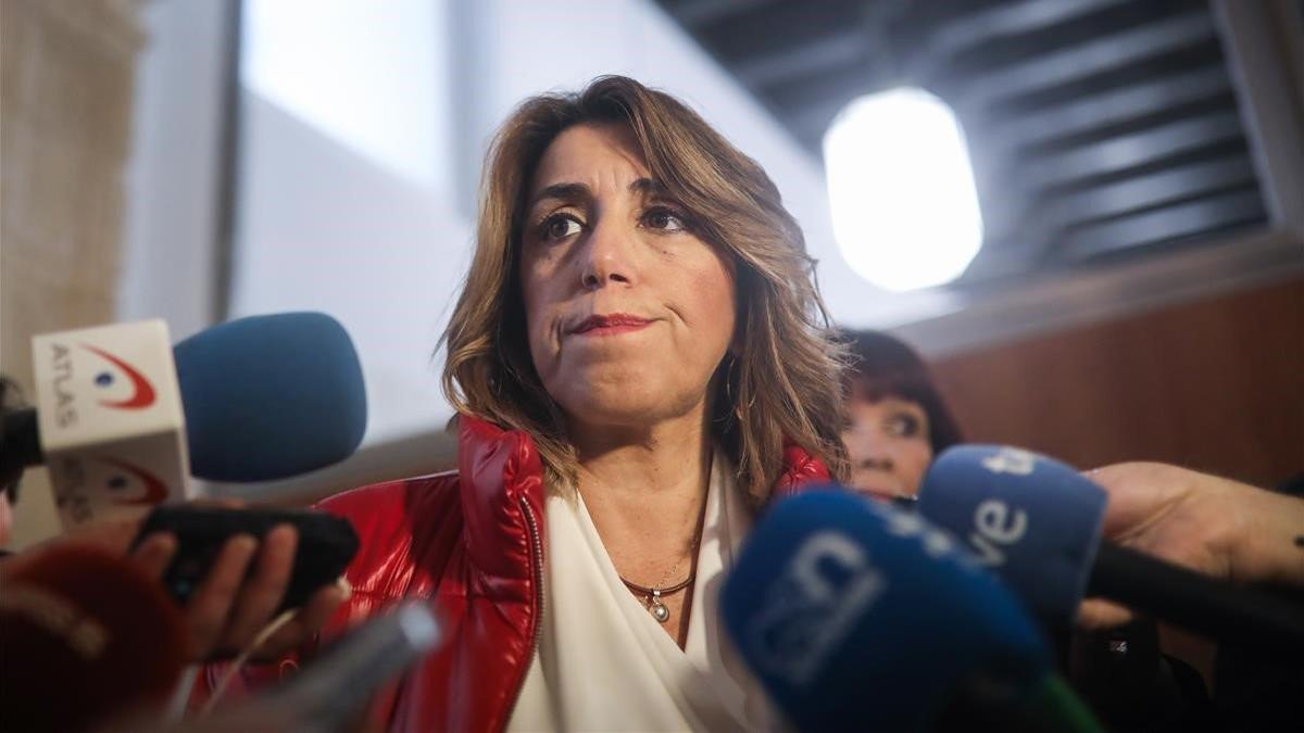 La secretaria general del PSOE-Andalucía Susana Diaz, el 20 de enero del 2020