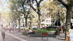 Recreación virtual de la futura reforma de los Jardinets de Gràcia