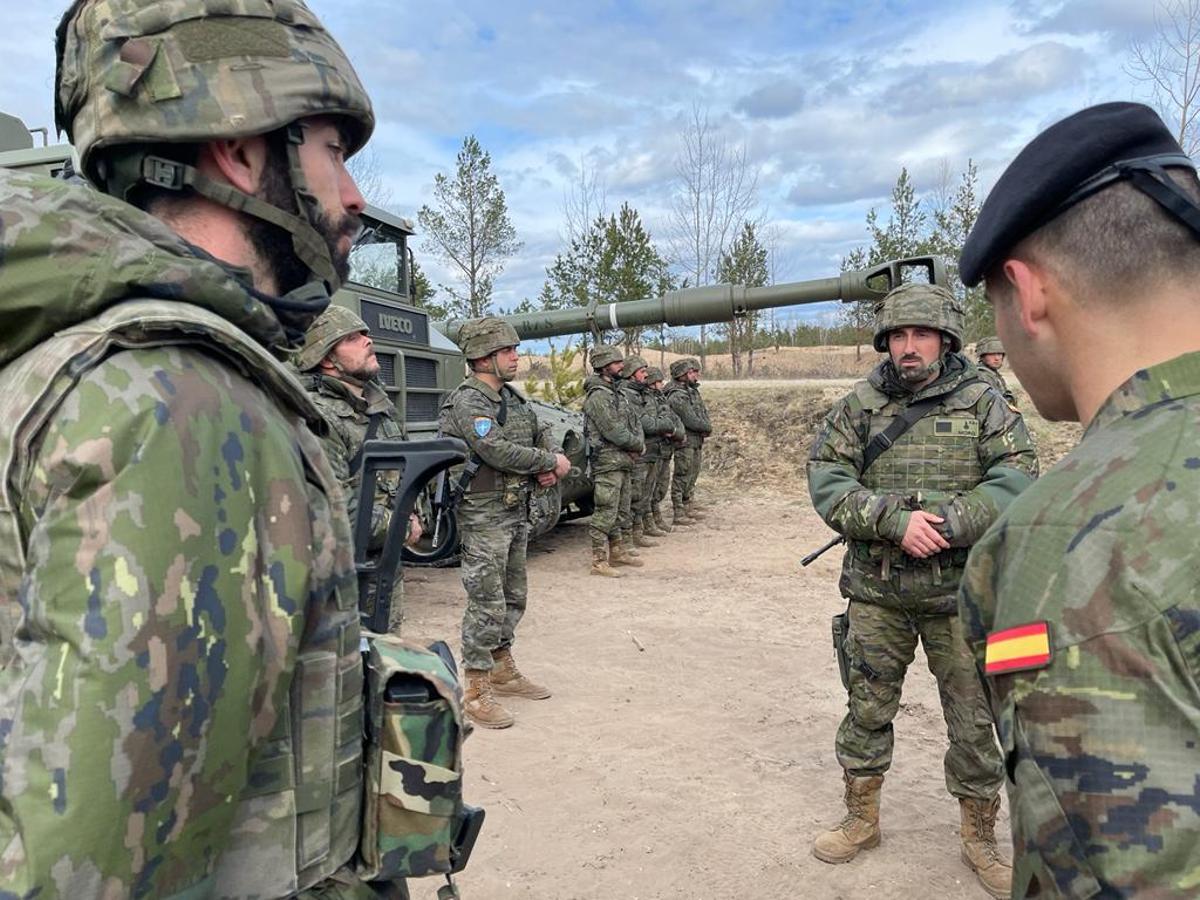 Soldados del despliegue español en Letonia en la primavera de 2022.