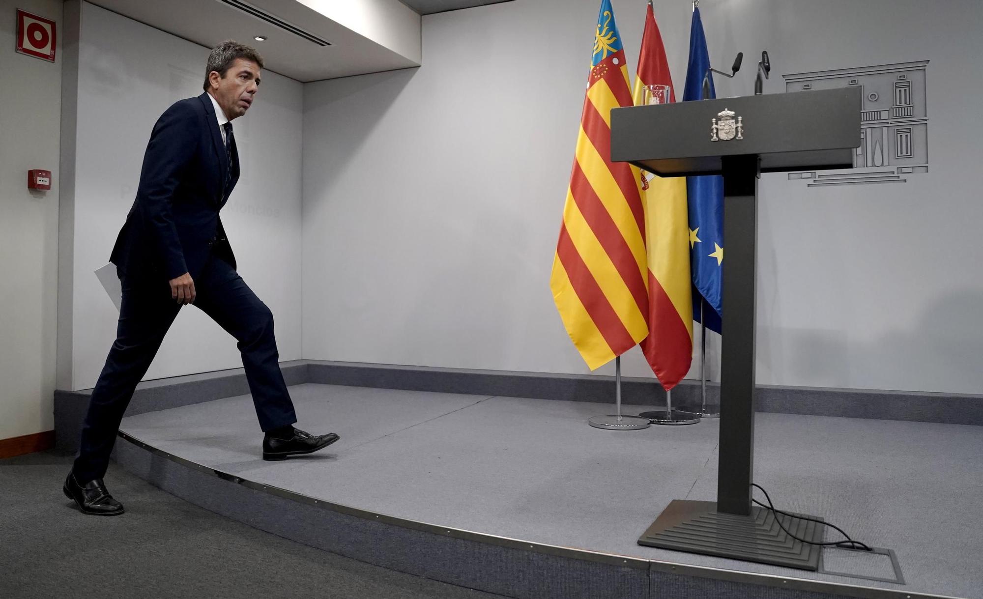 Pedro Sánchez, presidente del Gobierno y Carlos Mazón, presidente de la Comunitat Valenciana