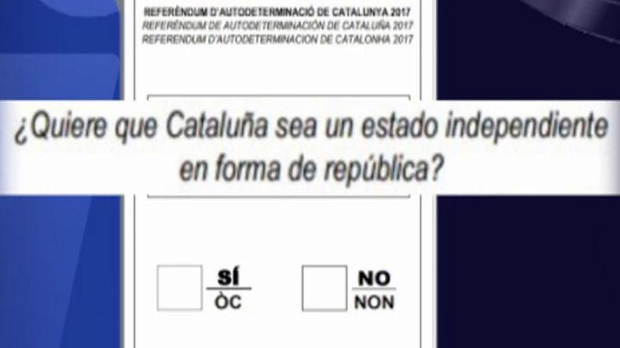La Generalitat cuelga en la web del referéndum la papeleta para votar el 1 de octubre