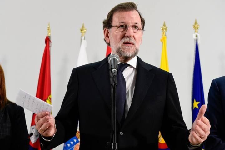 Mariano Rajoy, da una conferencia de prensa en Telde