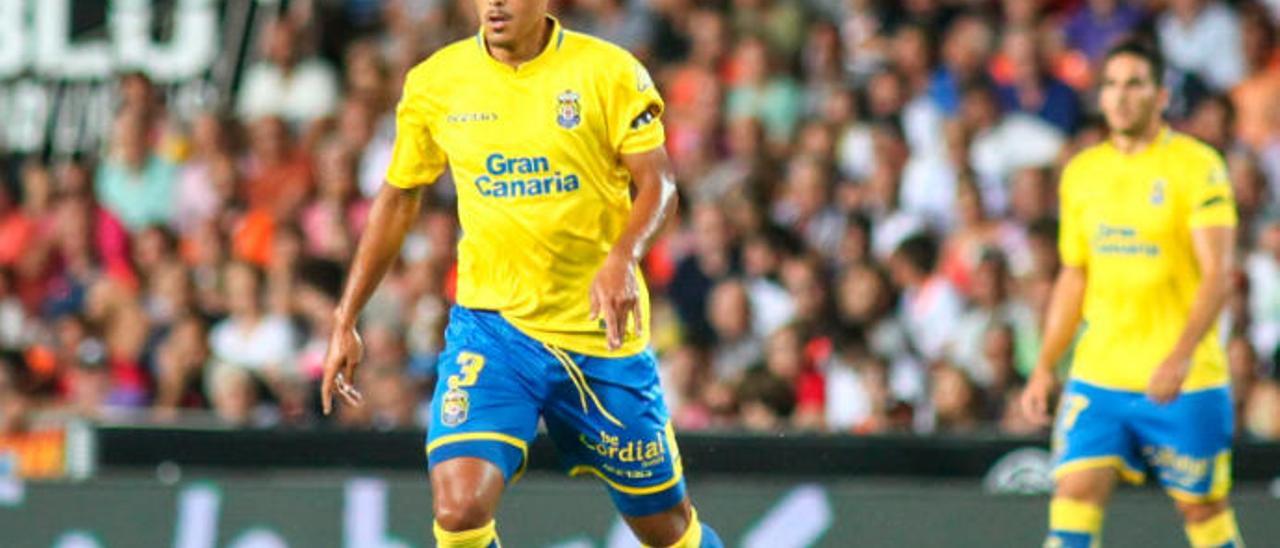 Mauricio Lemos, en uno de sus últimos encuentros con la camiseta de la UD Las Palmas.