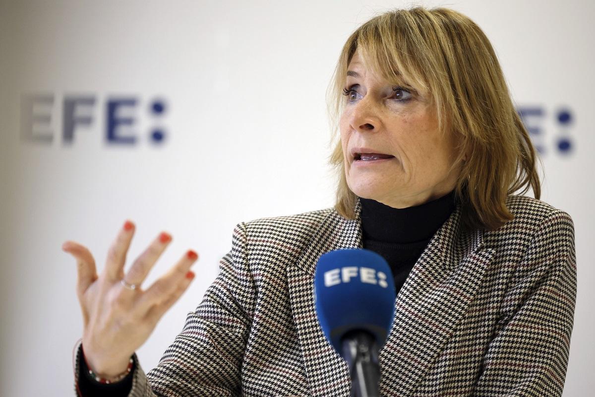 La portavoz del PSC, Lluïsa Moret, durante la entrevista con la agencia EFE