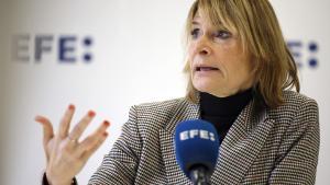 La portavoz del PSC, Lluïsa Moret, durante la entrevista con la agencia EFE