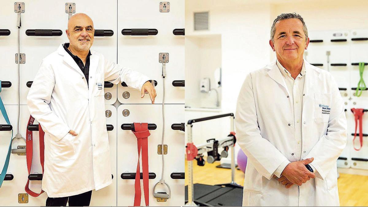 L’especialista en readaptació física Juanjo Brau i l’especialista en medicina esportiva Lluís Til